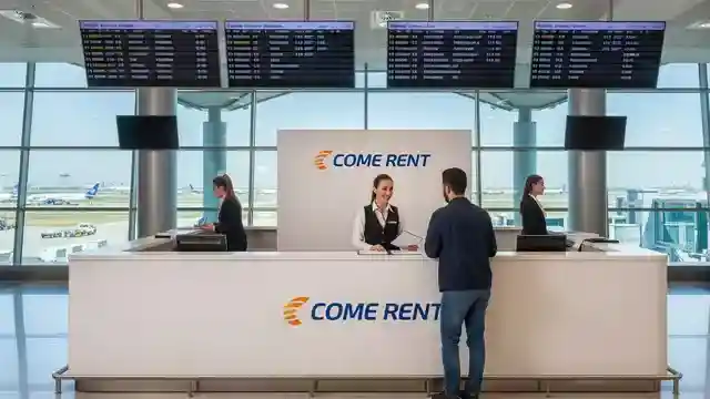 Come Rent car rental desk at Ankara Esenboğa Airport, friendly staff and rental car keys.