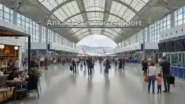 يعد المنظر الداخلي لمطار أنقرة إيسنبوغا نقطة انطلاق مثالية لبدء رحلتك إلى أنقرة مع Come Rent.