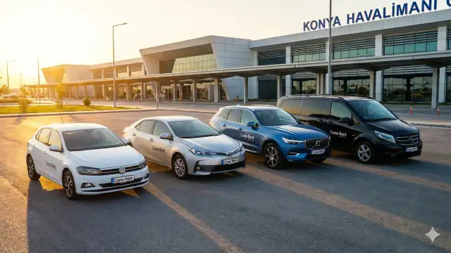 Konya'da kiralık araç filomuza ait farklı segmentlerde araçlar