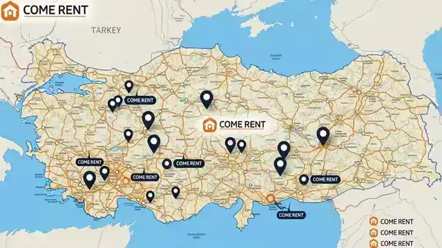 Türkiye Hizmet Ağı Come Rent Türkiye geneli araç kiralama hizmet noktaları haritası