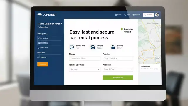 Come Rent Muğla Dalaman Havalimanı için online rezervasyon ekranı Kolay, hızlı ve güvenli araç kiralama işlemi