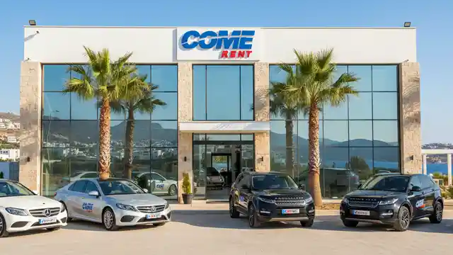Come Rent'in Bodrum'da bulunan ofis binasının görünümü.
