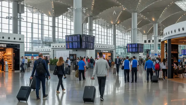 İstanbul Havalimanı Gelen Yolcu katında yer alan araç kiralama hizmetleri.