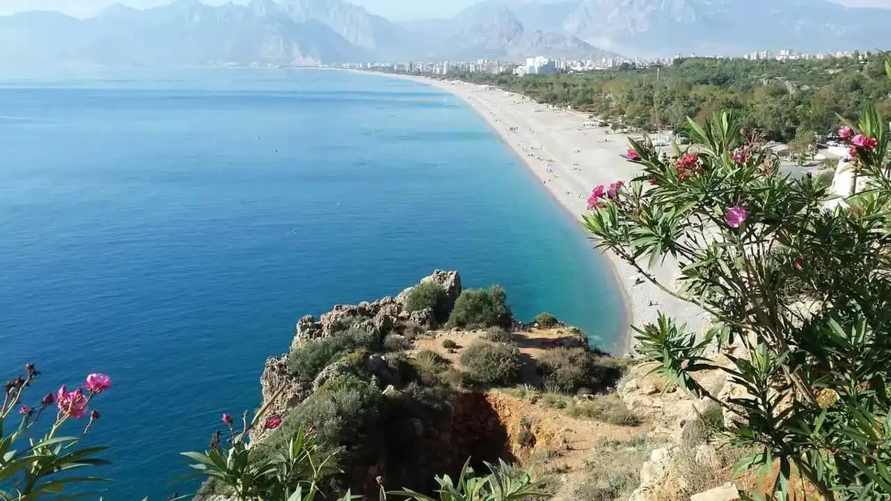 Antalya Lara Beach view with economical car rental options