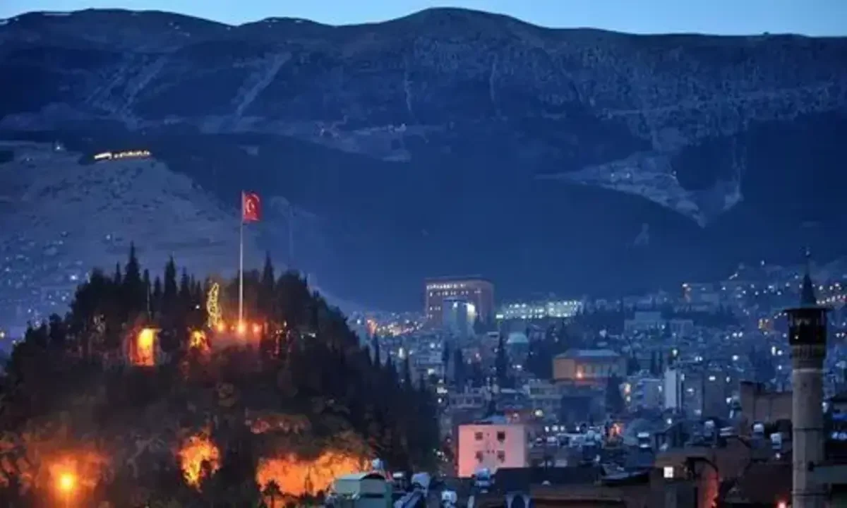 Historical walls and city view of Kahramanmaraş Castle